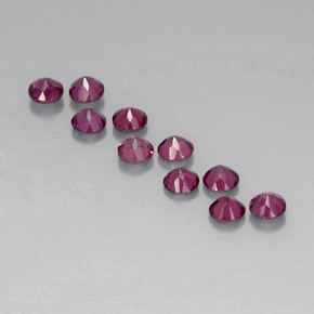 Gemas de granate rodolita rojo natural de  ct, corte redondo, VVS-VS