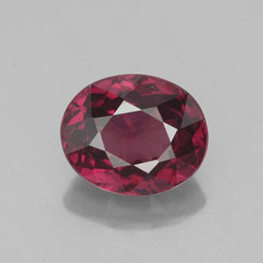 Granate rodolita rojo natural de 2,35 ct, corte óvalo, VS