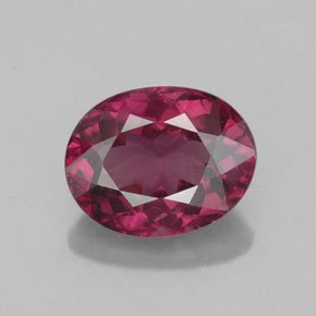 Granate rodolita rojo natural de 2,57 ct, corte óvalo, VS