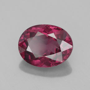 Granate rodolita rojo natural de 2,57 ct, corte óvalo, VS