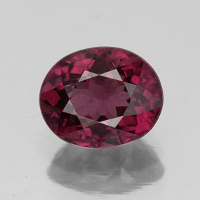 Granate rodolita rojo natural de 2,46 ct, corte óvalo, VS