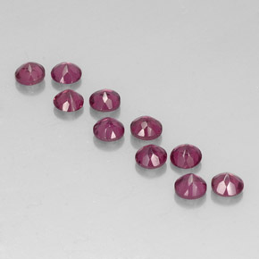 Gemas de granate rodolita rojo natural de  ct, corte redondo, VVS-VS