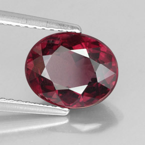 Granate rodolita rojo natural de 2,96 ct, corte óvalo, VS