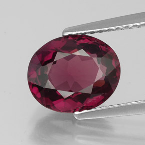 Granate rodolita rojo natural de 2,86 ct, corte óvalo, VVS-VS