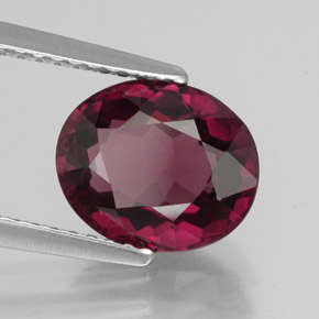 Granate rodolita rojo natural de 2,86 ct, corte óvalo, VVS-VS