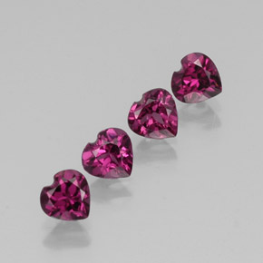 Gemas de granate rodolita rojo natural de  ct, forma de corazón, VS