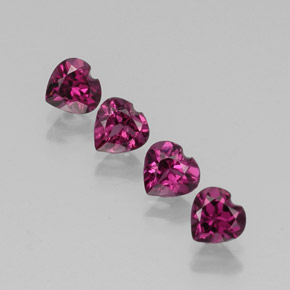 Gemas de granate rodolita rojo natural de  ct, forma de corazón, VS