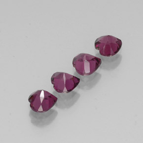 Gemas de granate rodolita rojo natural de  ct, forma de corazón, VS