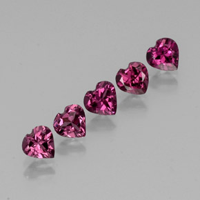 Gemas de granate rodolita rojo natural de  ct, forma de corazón, VS