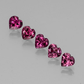 Gemas de granate rodolita rojo natural de  ct, forma de corazón, VS