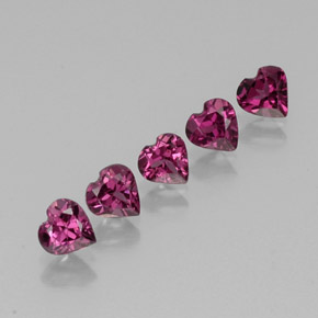 Gemas de granate rodolita rojo natural de  ct, forma de corazón, VS
