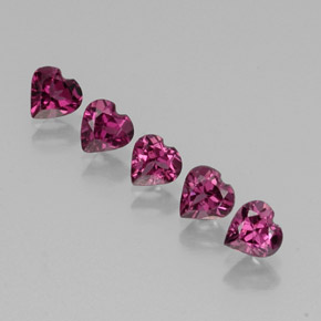 Gemas de granate rodolita rojo natural de  ct, forma de corazón, VS
