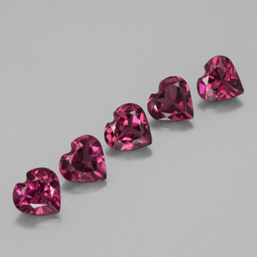 Gemas de granate rodolita rojo natural de  ct, forma de corazón, VS