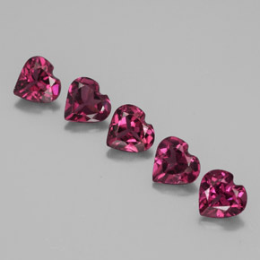 Gemas de granate rodolita rojo natural de  ct, forma de corazón, VS