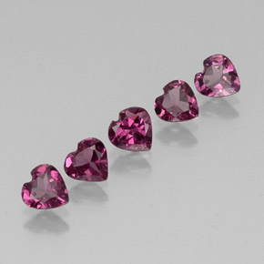 Gemas de granate rodolita rojo natural de  ct, forma de corazón, VS