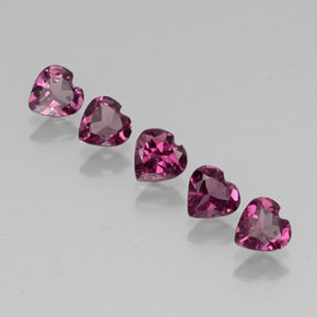 Gemas de granate rodolita rojo natural de  ct, forma de corazón, VS