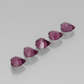 Gemas de granate rodolita rojo natural de  ct, forma de corazón, VS