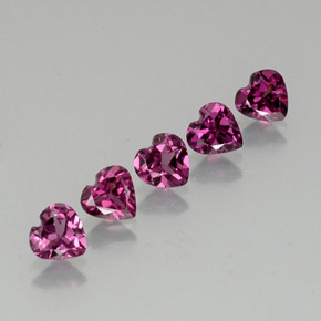 Gemas de granate rodolita rojo natural de  ct, forma de corazón, VS