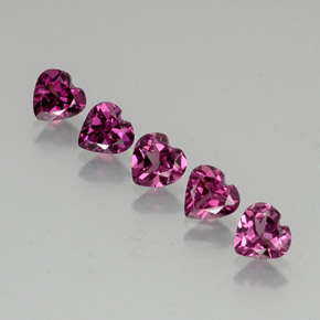 Gemas de granate rodolita rojo natural de  ct, forma de corazón, VS