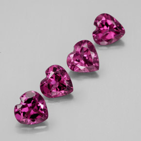 Gemas de granate rodolita rojo natural de  ct, forma de corazón, VS
