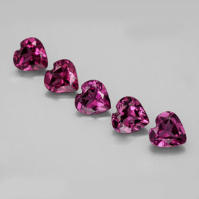 Gemas de granate rodolita rojo natural de  ct, forma de corazón, VS