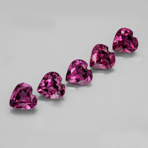 Gemas de granate rodolita rojo natural de  ct, forma de corazón, VS