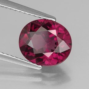 Granate rodolita Rojo frambuesa natural de 2.90 ct, Corte Óvalo, VS