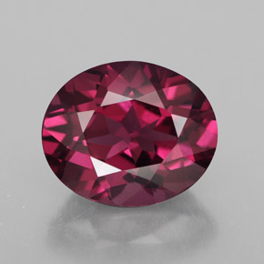 Granate rodolita rojo natural de 1,77 ct, corte óvalo, VS-SI