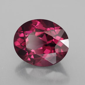 Granate rodolita rojo natural de 1,77 ct, corte óvalo, VS-SI