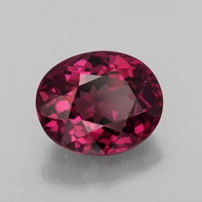 Granate rodolita rojo natural de 2,24 ct, corte óvalo, VS