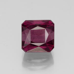Granate rodolita rojo natural de 2,40 ct, corte esmeralda, VS-SI