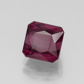 Granate rodolita rojo natural de 2,40 ct, corte esmeralda, VS-SI