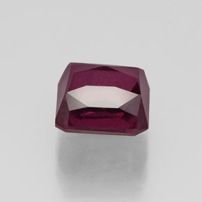 Granate rodolita rojo natural de 2,40 ct, corte esmeralda, VS-SI