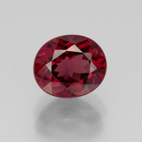 Granate rodolita rojo natural de 2,68 ct, corte óvalo, VS