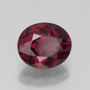 Granate rodolita rojo natural de 2,21 ct, corte óvalo, VVS-VS
