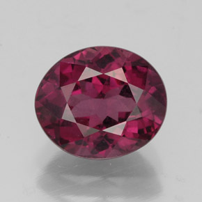 Granate rodolita Rojo frambuesa natural de 2.95 ct, Corte Óvalo, VS