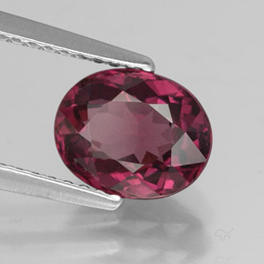 Granate rodolita rojo natural de 2,16 ct, corte óvalo, VS