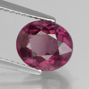 Granate rodolita rojo natural de 2,60 ct, corte óvalo, VS