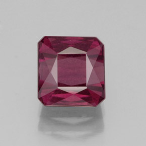 Granate rodolita rojo natural de 2,73 ct, corte esmeralda, SI