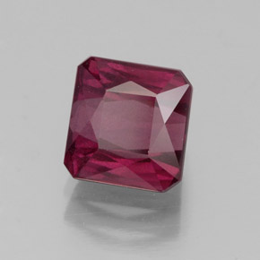 Granate rodolita rojo natural de 2,73 ct, corte esmeralda, SI
