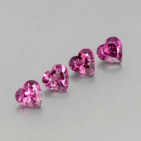 Gemas de granate rodolita violeta natural de  ct, forma de corazón, VVS-VS