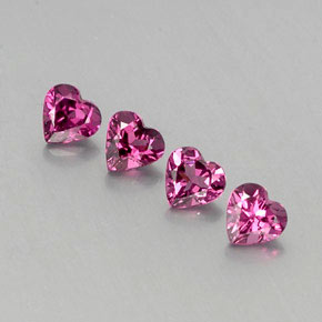 Gemas de granate rodolita violeta natural de  ct, forma de corazón, VVS-VS