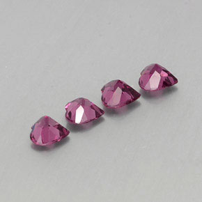 Gemas de granate rodolita violeta natural de  ct, forma de corazón, VVS-VS