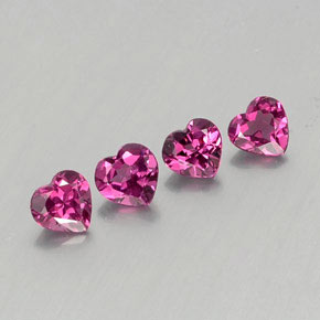 Gemas de granate rodolita violeta natural de  ct, forma de corazón, VS