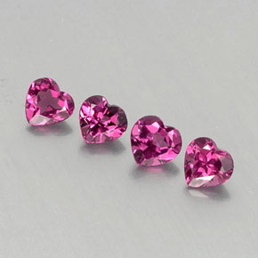 Gemas de granate rodolita violeta natural de  ct, forma de corazón, VS
