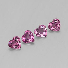 Gemas de granate rodolita violeta natural de  ct, forma de corazón, VVS-VS