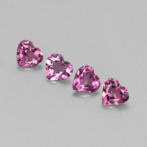 Gemas de granate rodolita violeta natural de  ct, forma de corazón, VVS-VS