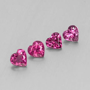 Gemas de granate rodolita violeta natural de  ct, forma de corazón, VS
