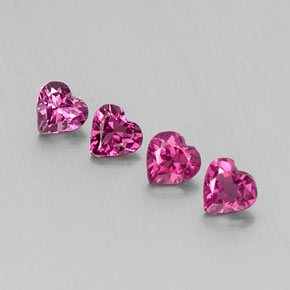 Gemas de granate rodolita violeta natural de  ct, forma de corazón, VS