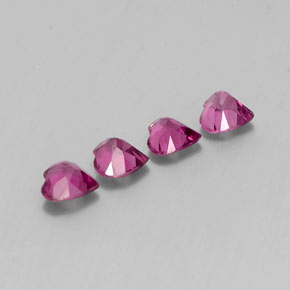Gemas de granate rodolita violeta natural de  ct, forma de corazón, VS